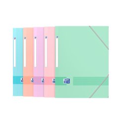 Elastic folder with 3 plastic flaps Oxford Color Life 24.5 x 32 cm assorted pastel colors