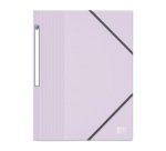 Chemise à élastique 3 rabats plastique Oxford School Life 24 x 32 cm couleurs pastel assorties