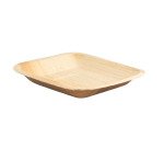 Plato de hoja de palma cuadrado 160 x160 mm - Paquete de 100 unidades