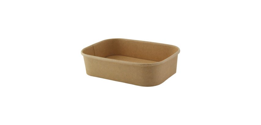 Bandeja ensaladera rectangular kraft laminado pp 17x12x4,5 cm capacidad de 500 ml - Caja de 200 unidades