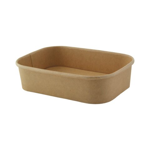 Bandeja ensaladera rectangular kraft laminado pp 17x12x4,5 cm capacidad de 500 ml - Caja de 200 unidades