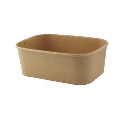 Bandeja ensaladera rectangular kraft laminado pp 17x12x5,6 cm capacidad de 500 ml - Caja de 200 unidades