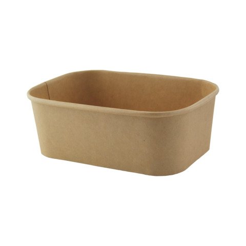 Bandeja ensaladera rectangular kraft laminado pp 17x12x5,6 cm capacidad de 500 ml - Caja de 200 unidades