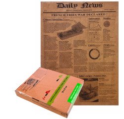Papel alimentario kraft con diseño periodico 270 x 350 mm - Caja dispensadora 10000 unidades