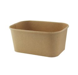 Ensaladera rectangular kraft laminado pp 17x12x7,5 cm capacidad de 500 ml - Caja de 200 unidades