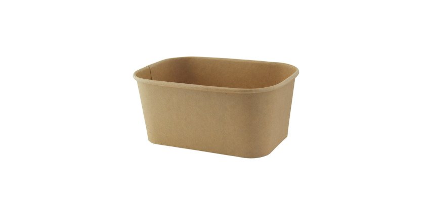 Ensaladera rectangular kraft laminado pp 17x12x7,5 cm capacidad de 500 ml - Caja de 200 unidades