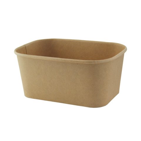 Ensaladera rectangular kraft laminado pp 17x12x7,5 cm capacidad de 500 ml - Caja de 200 unidades