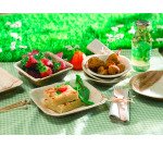 Plato de hoja de palma cuadrado 160 x160 mm - Paquete de 100 unidades