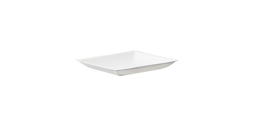 Plato cuadrado de pulpa blanca Bio&Chic 9 x 9 cm - Paquete de 100 unidades