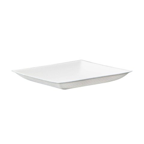 Plato cuadrado de pulpa blanca Bio&Chic 9 x 9 cm - Paquete de 100 unidades