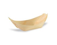 Mini bandeja de madera en forma de barca 70 x 45 x 15 mm - Paquete de 500 unidades