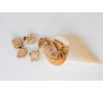 Cono de madera 47ml diámetro 70 mm  180 mm x120 mm - Paquete de 250 unidades