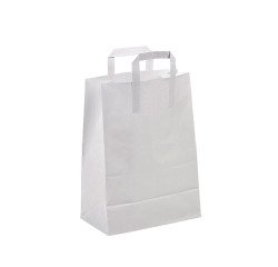 Bolsa catering blanca reciclada con asas 260 x 170 x 280 mm - Paquete de 250 unidades