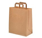 Bolsa catering marrón reciclada con asas 260 x 170 x 280 mm - Paquete de 250 unidades