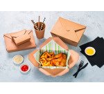 Caja kraft para almuerzo PE 225 x 166 mm Alt. 92mm 3000ml - Paquete 160 unidades
