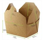 Caja kraft para almuerzo PE 217 x 160 mm Alt. 50mm 1450ml - Paquete 200 unidades