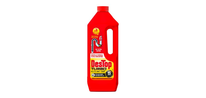Déboucheur canalisation Destop Turbo gel Javel - Flacon de 1 L