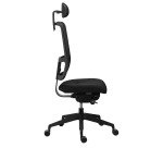 Silla de oficina Sitizen de malla con reposacabezas negro