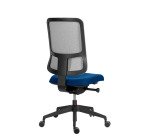 Ergonomische bureaustoel Sitizen, synchroonmechanisme met zitdiepteverstelling, vlamvertragende stof en mesh, grijze rugleuning, met of zonder armleuningen, zwarte poten