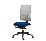 Ergonomische bureaustoel Sitizen, synchroonmechanisme met zitdiepteverstelling, vlamvertragende stof en mesh, grijze rugleuning, met of zonder armleuningen, zwarte poten
