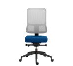 Ergonomische bureaustoel Sitizen, synchroonmechanisme met zitdiepteverstelling, vlamvertragende stof en mesh, grijze rugleuning, met of zonder armleuningen, zwarte poten