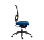Ergonomische bureaustoel Sitizen, synchroonmechanisme met zitdiepteverstelling, vlamvertragende stof en mesh, grijze rugleuning, met of zonder armleuningen, zwarte poten