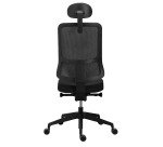 Silla de oficina Sitizen de malla con reposacabezas negro