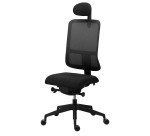 Silla de oficina Sitizen de malla con reposacabezas negro