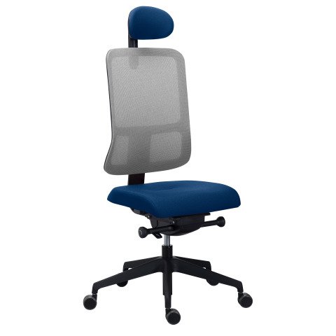 Silla de oficina Sitizen de malla con reposacabezas azul