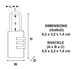 Cadenas à combinaison - Rock - 30 mm - anse 22 mm