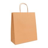 Sacs boutique kraft ivoire poignées torsadées 40 x 35 x 14 cm - 50 sacs
