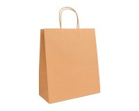 Sacs boutique kraft ivoire poignées torsadées 40 x 35 x 14 cm - 50 sacs