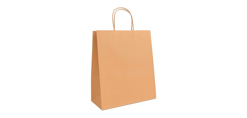 Sacs boutique kraft poignées torsadées 40 x 35 x 14 cm - 50 sacs