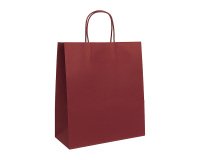 Sacs boutique kraft poignées torsadées bordeaux 40 x 35 x 14 cm - 50 sacs