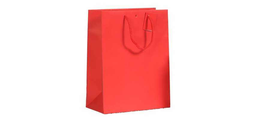 Bolsa de boutique de lujo natural con asas de cuerda  33 x  25 x 13 cm - Paquete de 10 bolsas