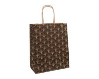 Sacs boutique kraft à motif poignées torsadées 18 x 8 x 22 cm - 50 sacs