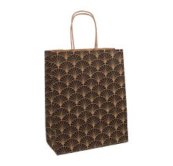 Kraft boutique bags with twisted handle pattern 18 x 8 x 22 cm - 50 bags