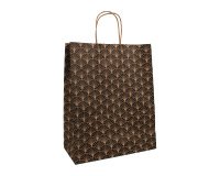 Shopping bags kraft with twisted handle pattern 26 x 12 x 32 cm - 50 bags