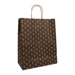 Sacs boutique kraft à motif poignées torsadées 26 x 12 x 32 cm - 50 sacs