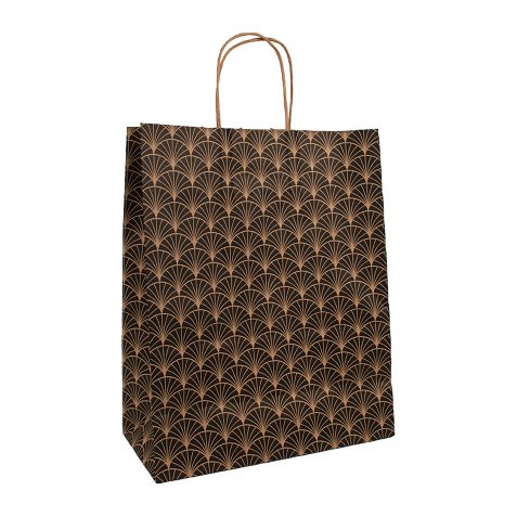 Sacs boutique kraft à motif poignées torsadées 26 x 12 x 32 cm - 50 sacs