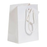 Sac boutique Luxe en kraft Blanc Natural poignées papier 18 x10 x 22.7 cm
