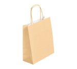 Shopping bags in kraft with twisted handles 22 x 18 x 8 cm - pack of 50