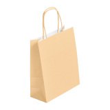 Sacs boutique kraft Ivoire poignées torsadées 22 x 18 x 8 cm - 50 sacs