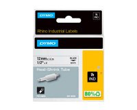 Ruban thermorétractables Dymo Rhino 12 mm 18055 blanc écriture noire