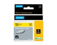 Ruban thermorétractables Dymo Rhino 6 mm 18052 jaune écriture noire