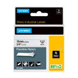 Ruban nylon Dymo Rhino 19 mm 18489 blanc écriture noire
