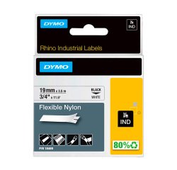 Nylonband Dymo Rhino 19 mm 18489 weiß schwarze Schrift