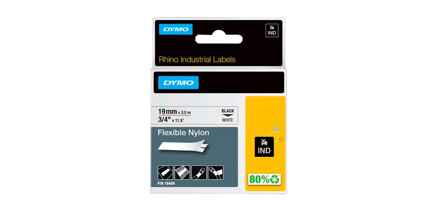 Nylon ribbon Dymo Rhino 19 mm 18489 white black writing