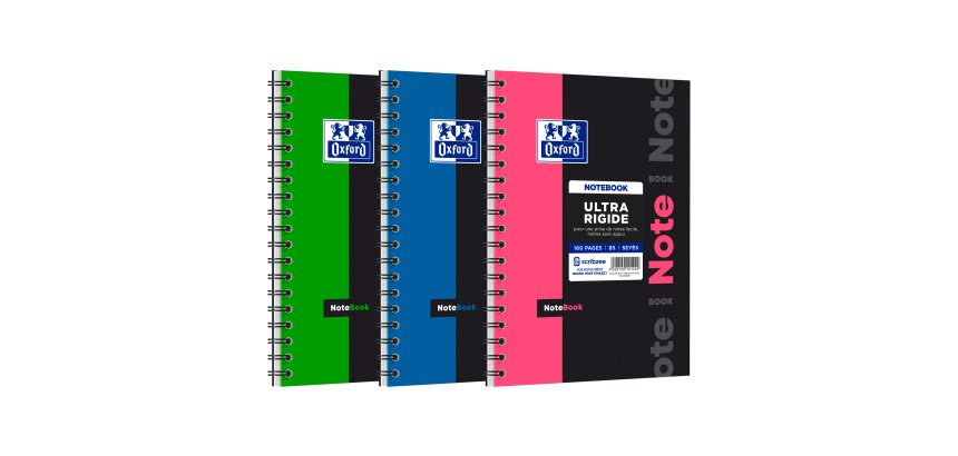 Cahier spirale Oxford Etudiants Notebook 19 x 25 cm grands carreaux 160 pages