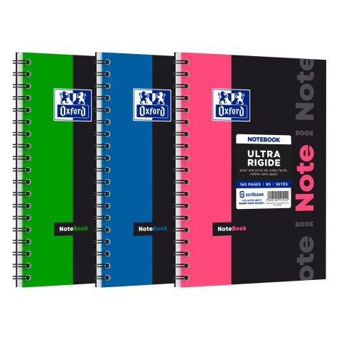 Cahier spirale Oxford Etudiants Notebook 19 x 25 cm grands carreaux 160 pages